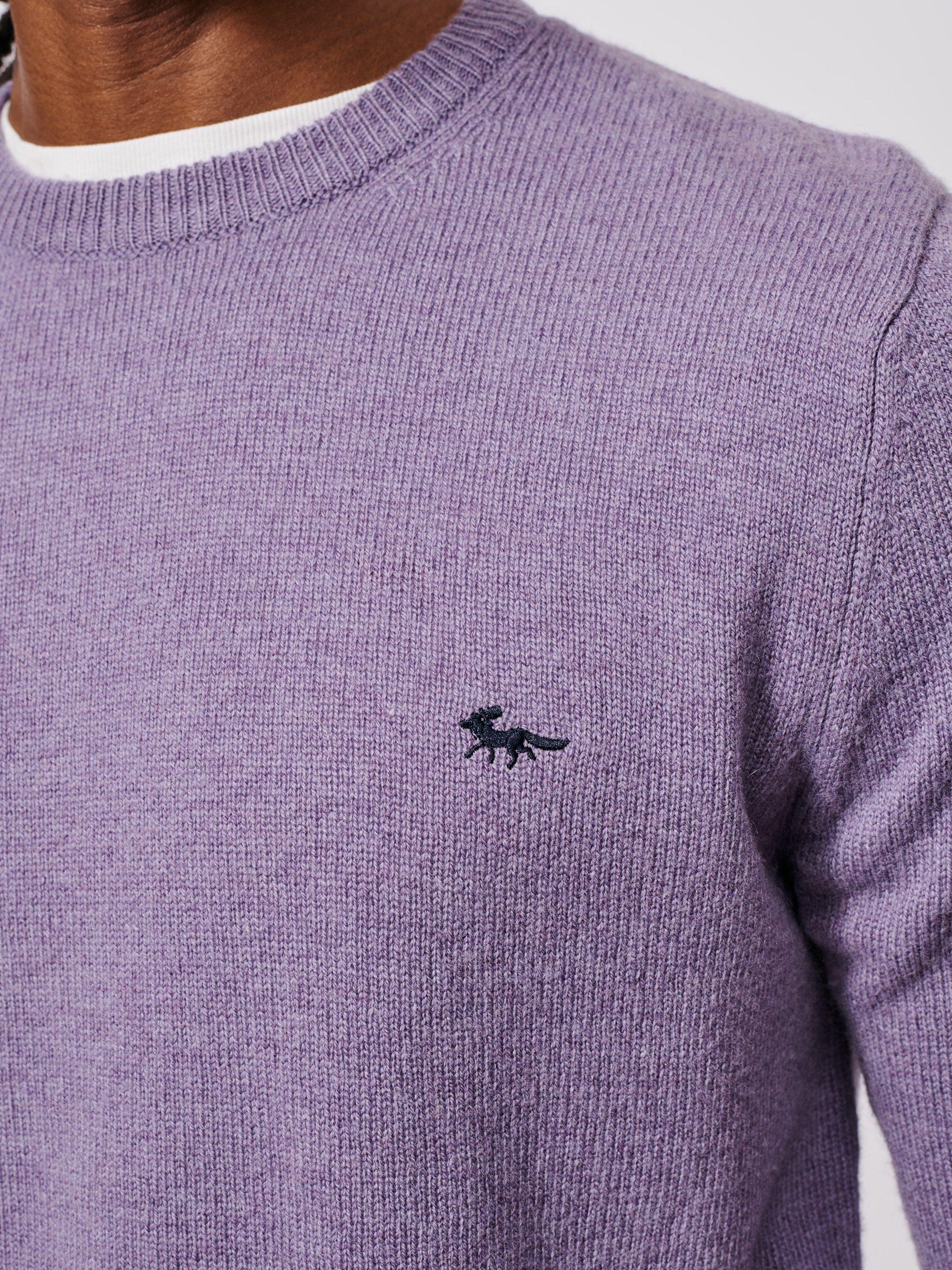 Product image 4 of 5, which shows Aubin Westbourne Crew Neck Merino Wool Jumper, Light Grape, M