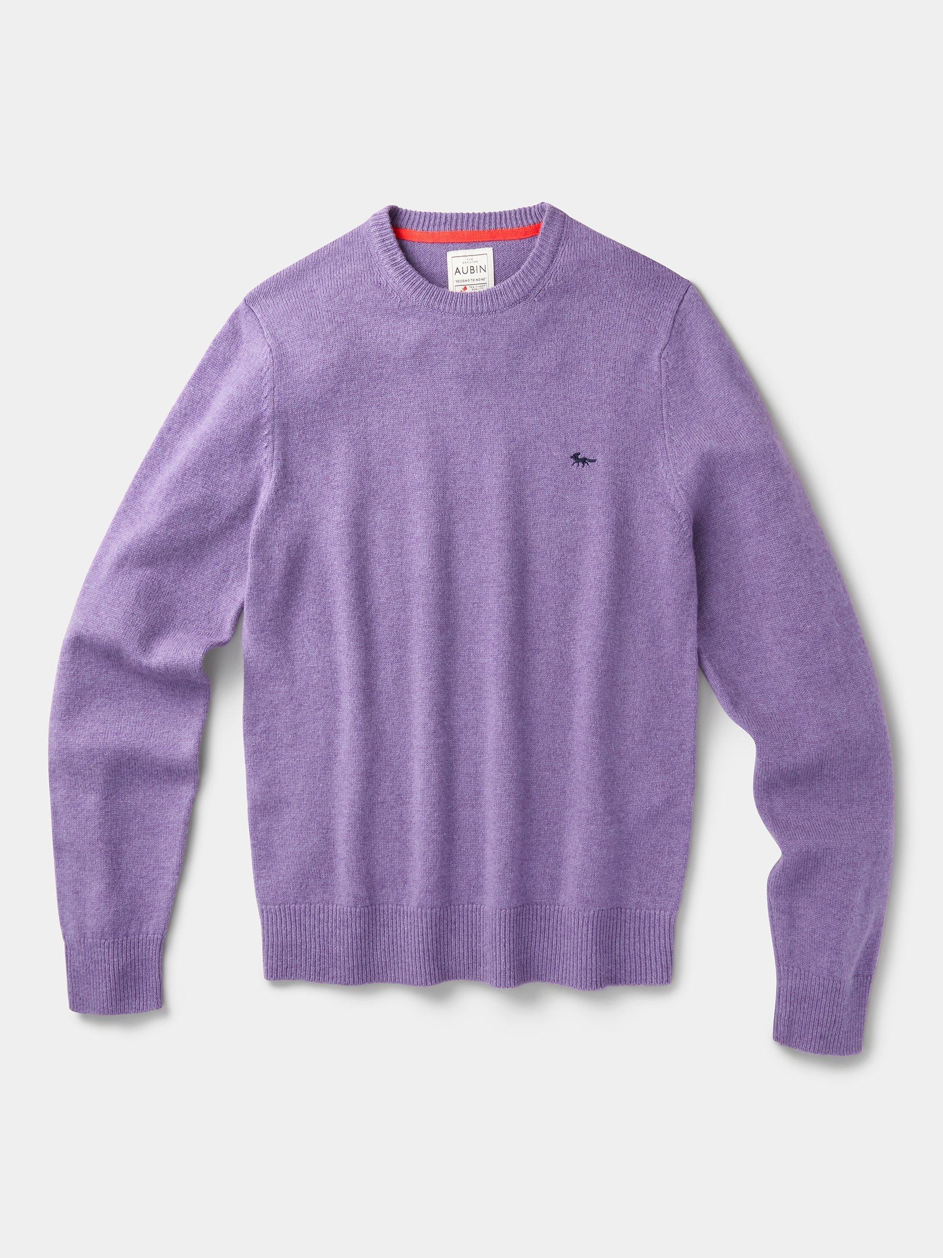 Product image 5 of 5, which shows Aubin Westbourne Crew Neck Merino Wool Jumper, Light Grape, M