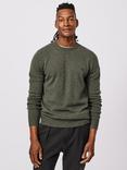 Aubin Westbourne Crew Neck Merino Wool Jumper, Dark Khaki