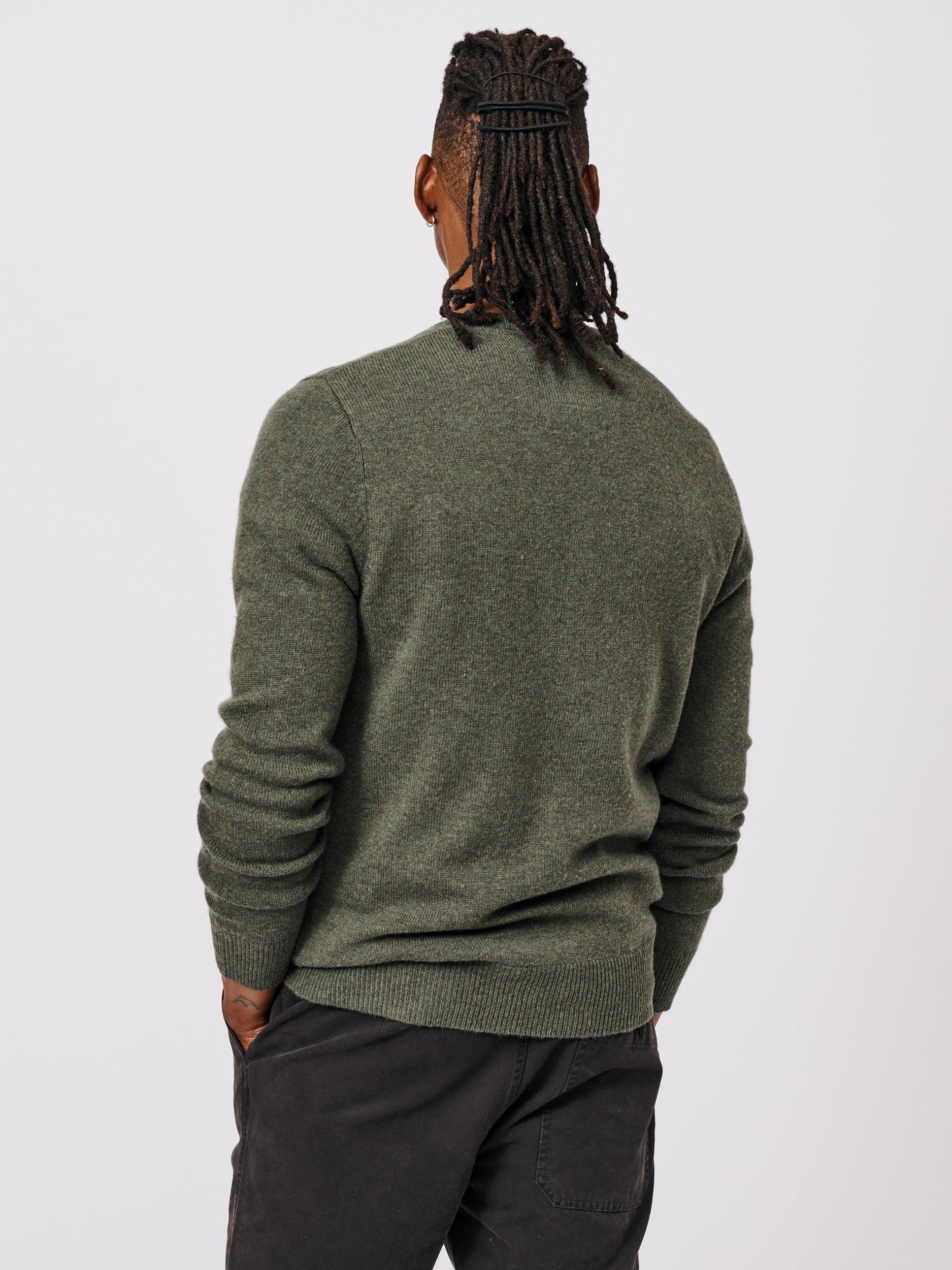 Product image 2 of 5, which shows Aubin Westbourne Crew Neck Merino Wool Jumper, Dark Khaki, S