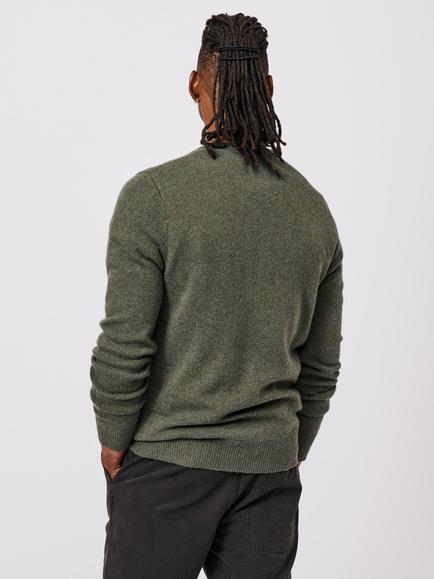 Aubin Westbourne Crew Neck Merino Wool Jumper - view 2, Dark Khaki
