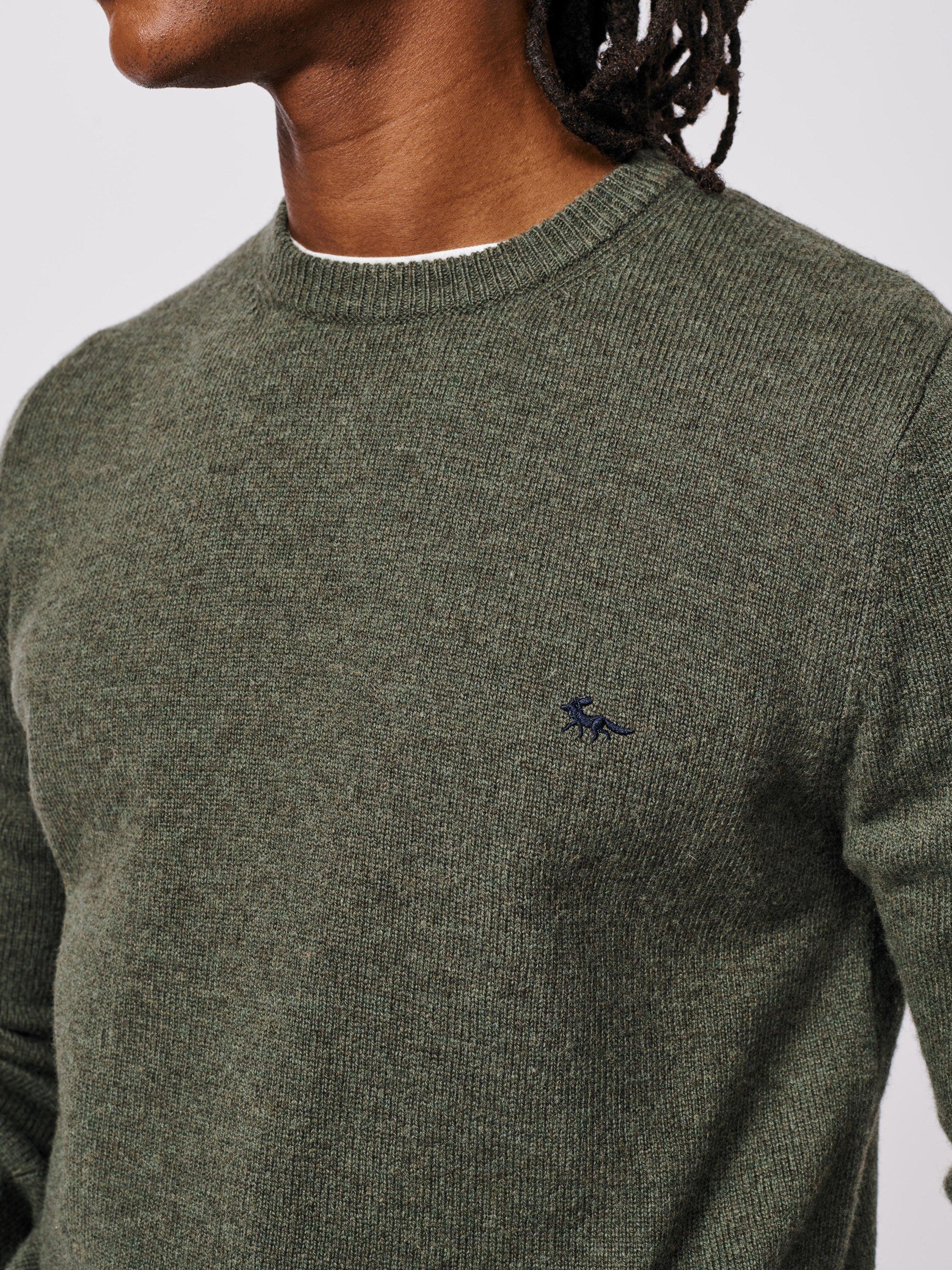 Product image 4 of 5, which shows Aubin Westbourne Crew Neck Merino Wool Jumper, Dark Khaki, S