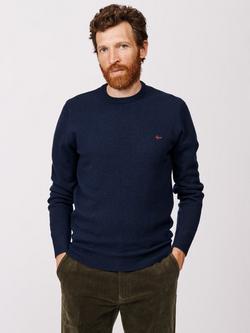 Aubin Westbourne Crew Neck Merino Wool Jumper, Navy