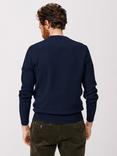 Aubin Westbourne Crew Neck Merino Wool Jumper, Navy