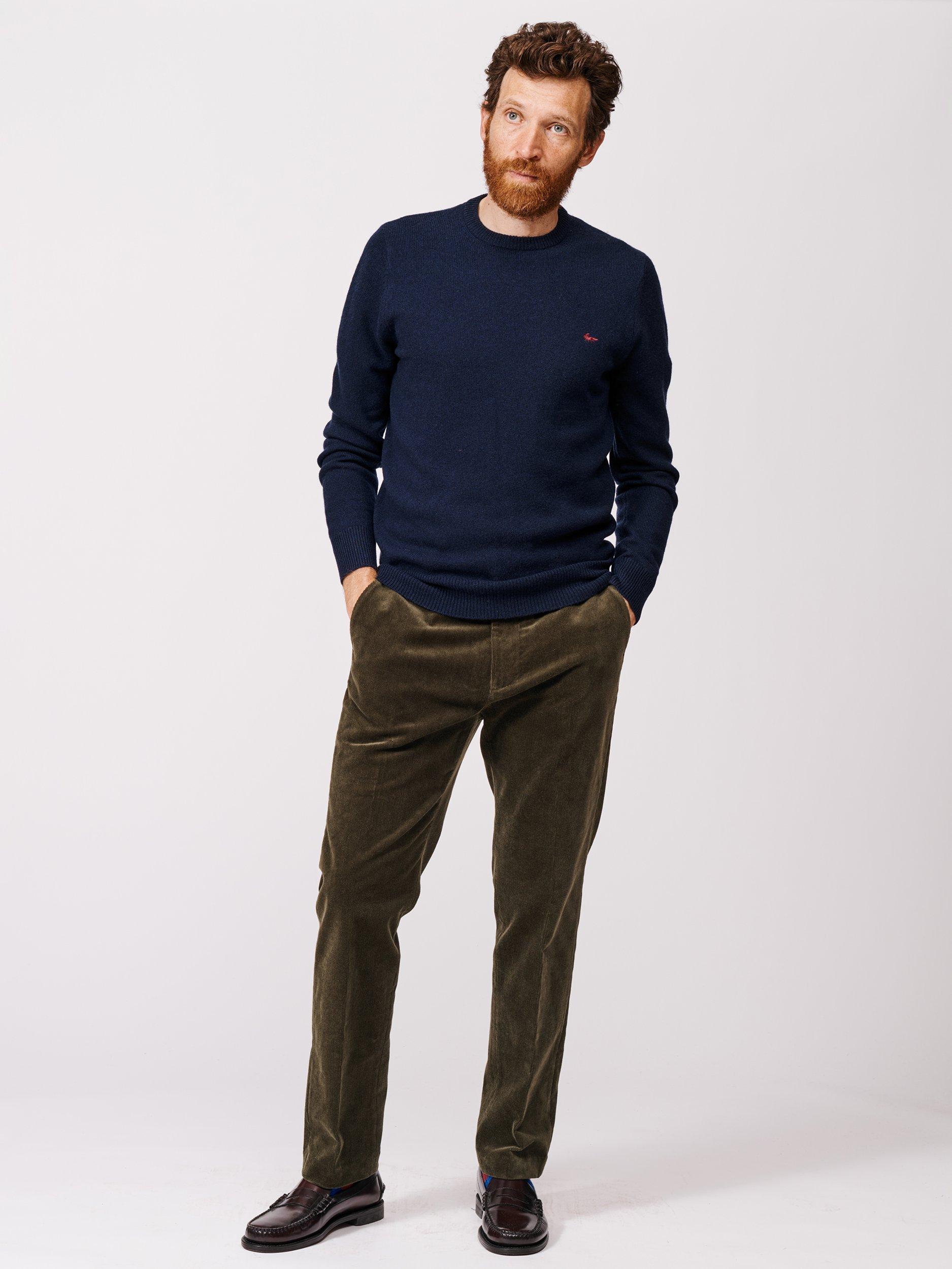 Product image 3 of 5, which shows Aubin Westbourne Crew Neck Merino Wool Jumper, Navy, S