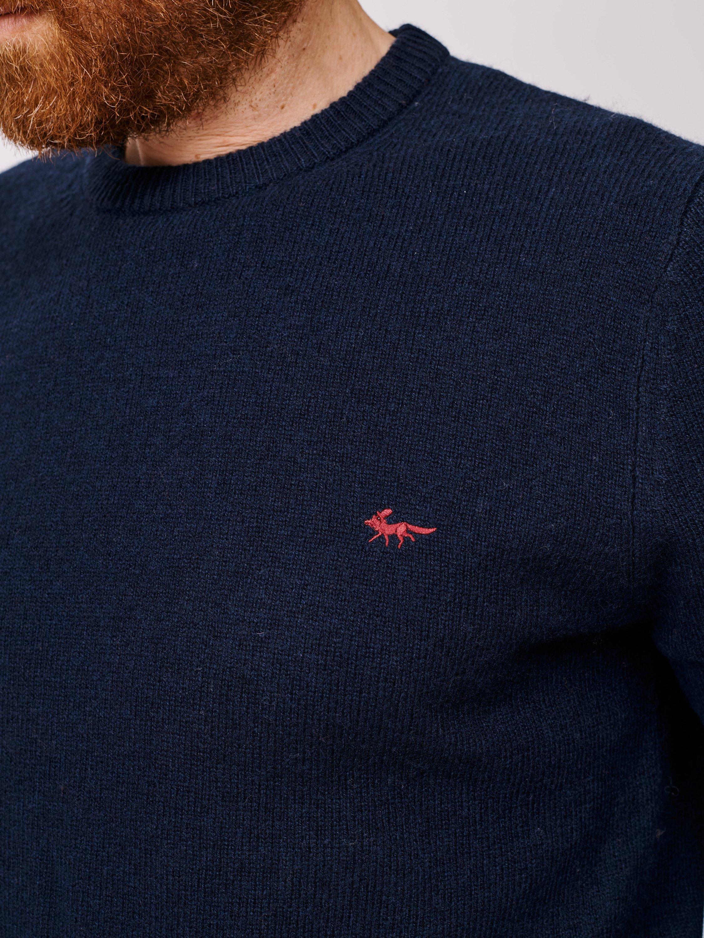 Product image 4 of 5, which shows Aubin Westbourne Crew Neck Merino Wool Jumper, Navy, S