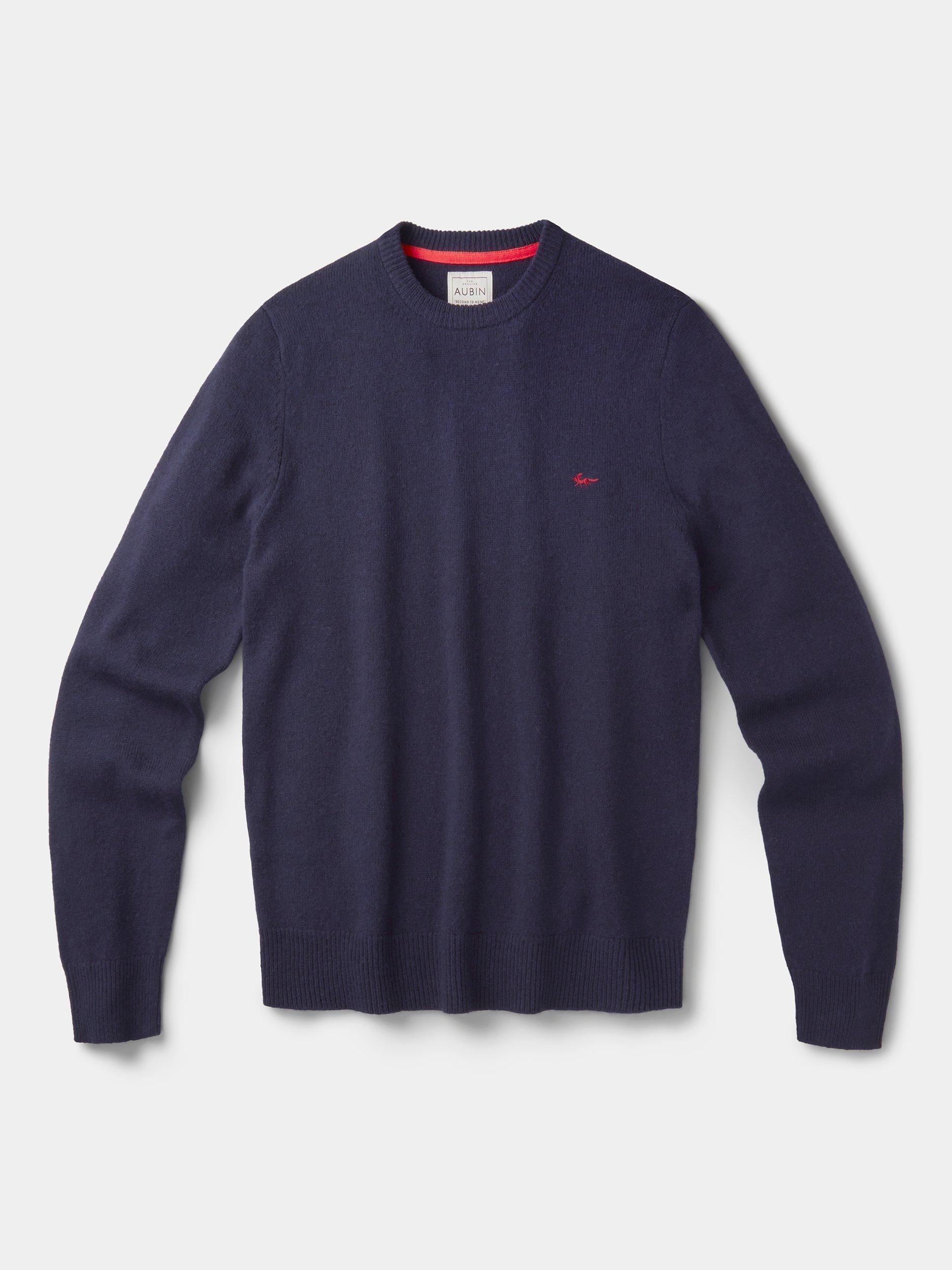 Product image 5 of 5, which shows Aubin Westbourne Crew Neck Merino Wool Jumper, Navy, S