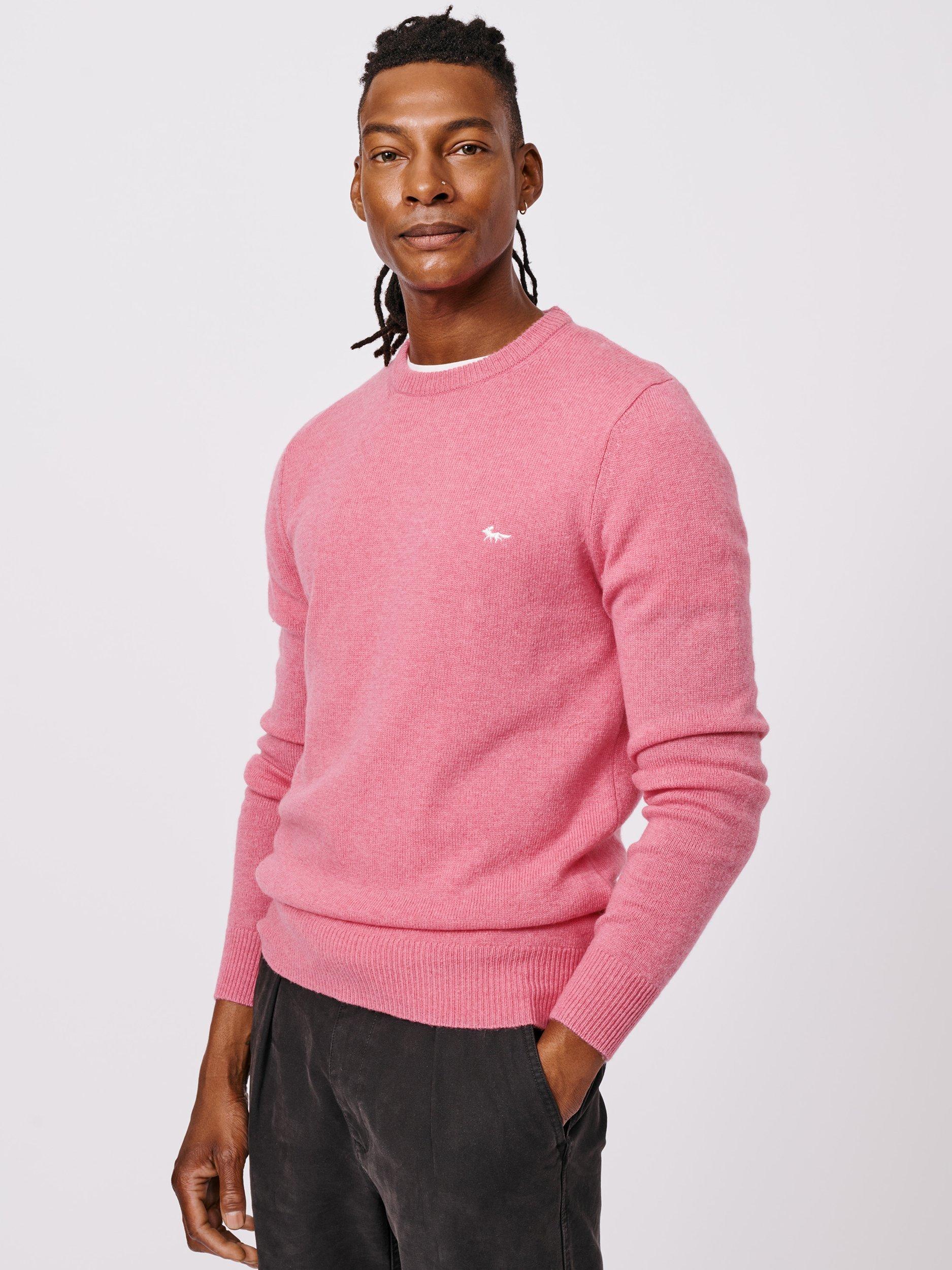 Product image 1 of 5, which shows Aubin Westbourne Crew Neck Merino Wool Jumper, Pink, M