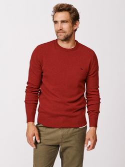 Aubin Westbourne Crew Neck Merino Wool Jumper, Dark Rust