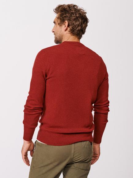 Aubin Westbourne Crew Neck Merino Wool Jumper - view 2, Dark Rust