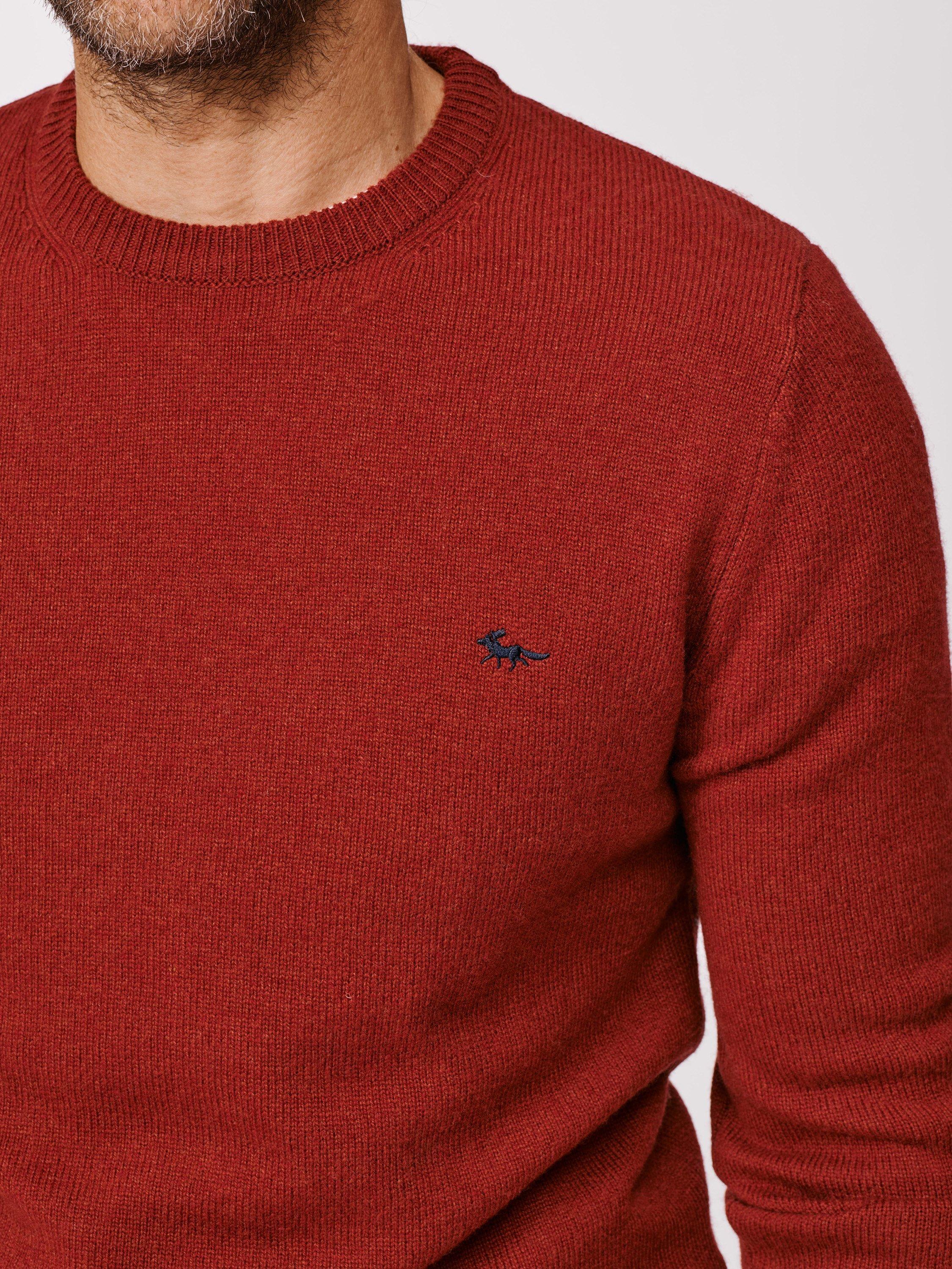 Product image 4 of 5, which shows Aubin Westbourne Crew Neck Merino Wool Jumper, Dark Rust, S