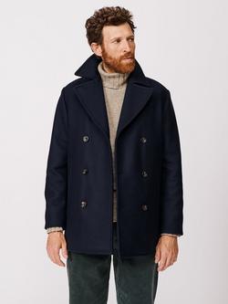 Aubin Bridges Wool Short Peacoat, Navy