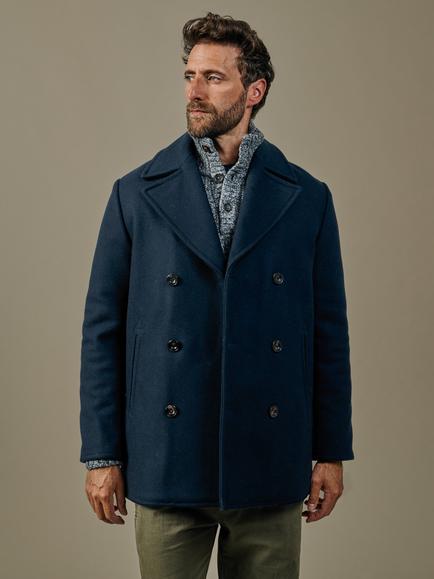 Aubin Bridges Wool Short Peacoat, Navy