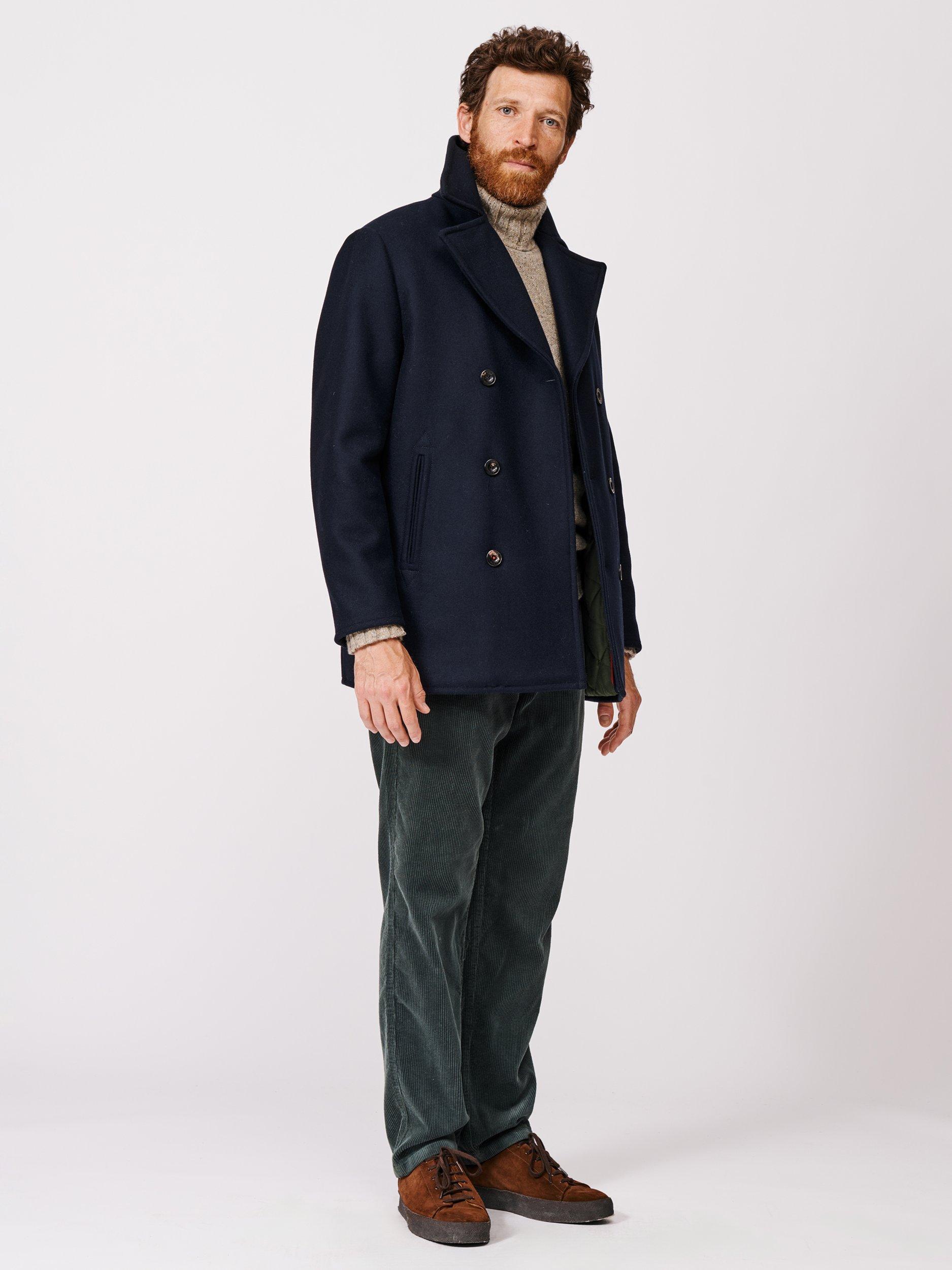 Product image 3 of 11, which shows Aubin Bridges Wool Short Peacoat, Navy, S