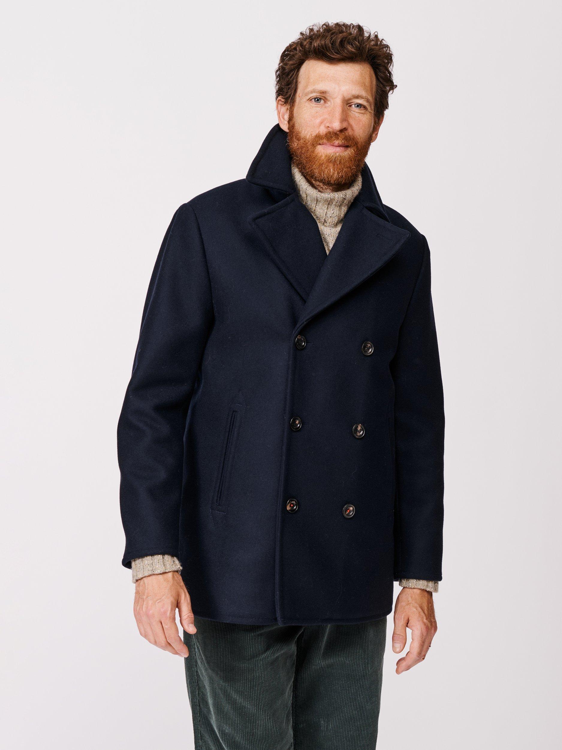 Product image 5 of 11, which shows Aubin Bridges Wool Short Peacoat, Navy, S