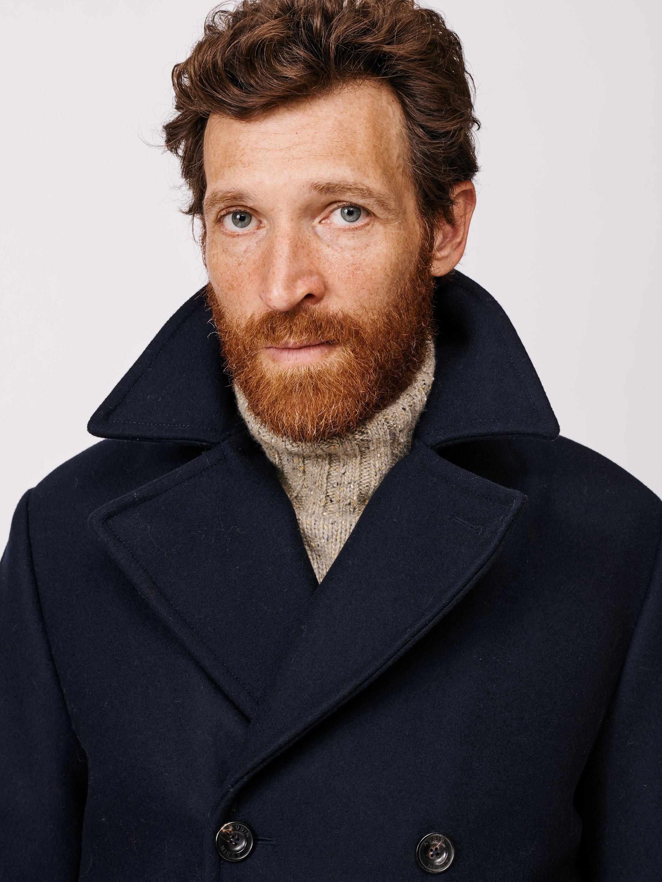 Product image 6 of 11, which shows Aubin Bridges Wool Short Peacoat, Navy, S