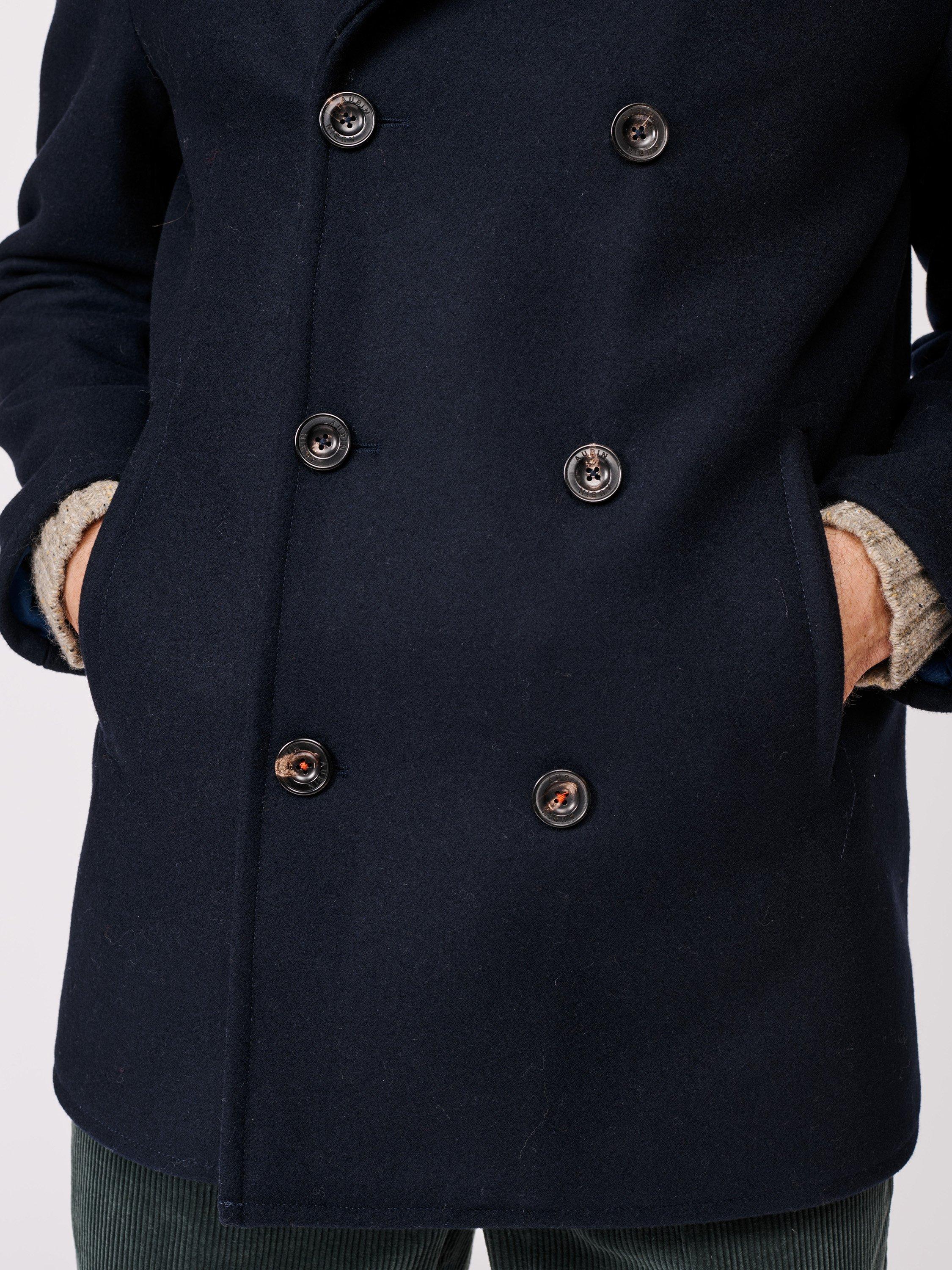 Product image 8 of 11, which shows Aubin Bridges Wool Short Peacoat, Navy, S