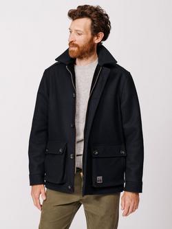 Aubin Larch Wool Short Coat, Black