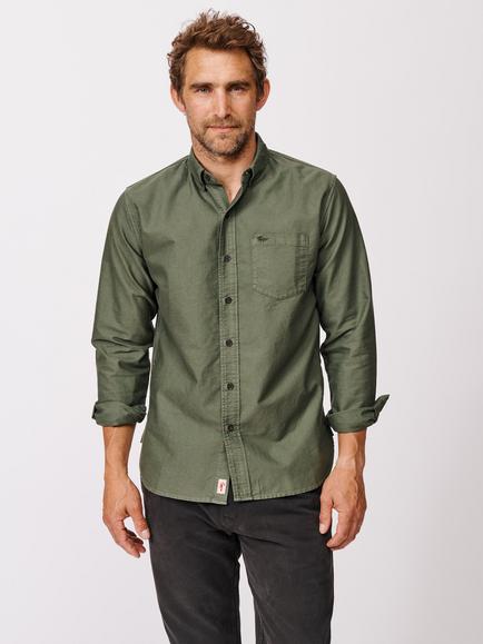 Aubin Aldridge Cotton Oxford Shirt, Dark Green, Dark Green