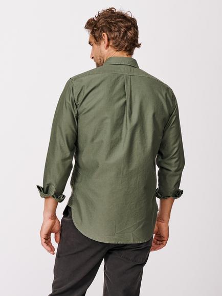 Aubin Aldridge Cotton Oxford Shirt, Dark Green - view 2, Dark Green