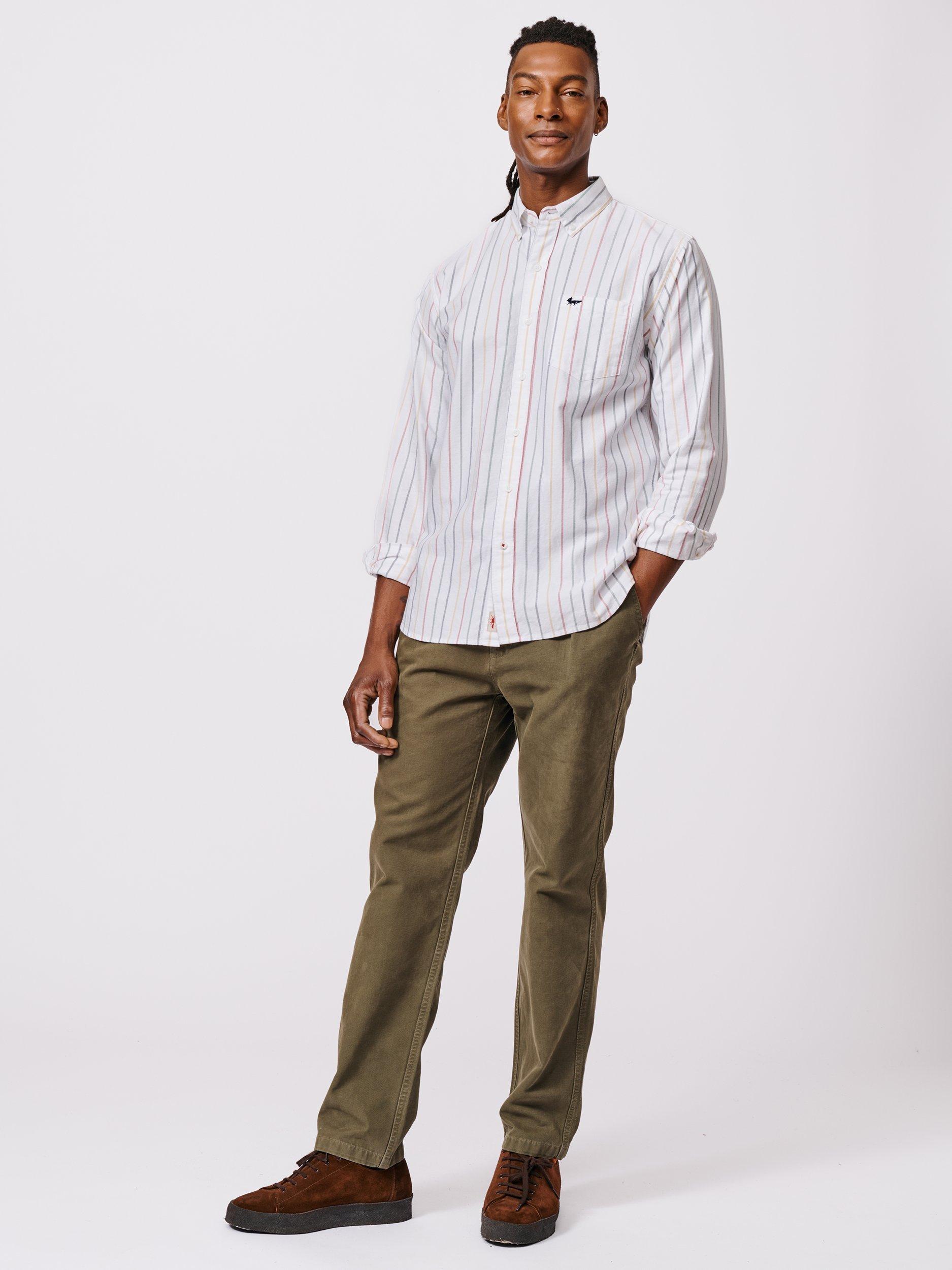 Product image 3 of 6, which shows Aubin Aldridge Stripe Oxford Shirt, Multi, L