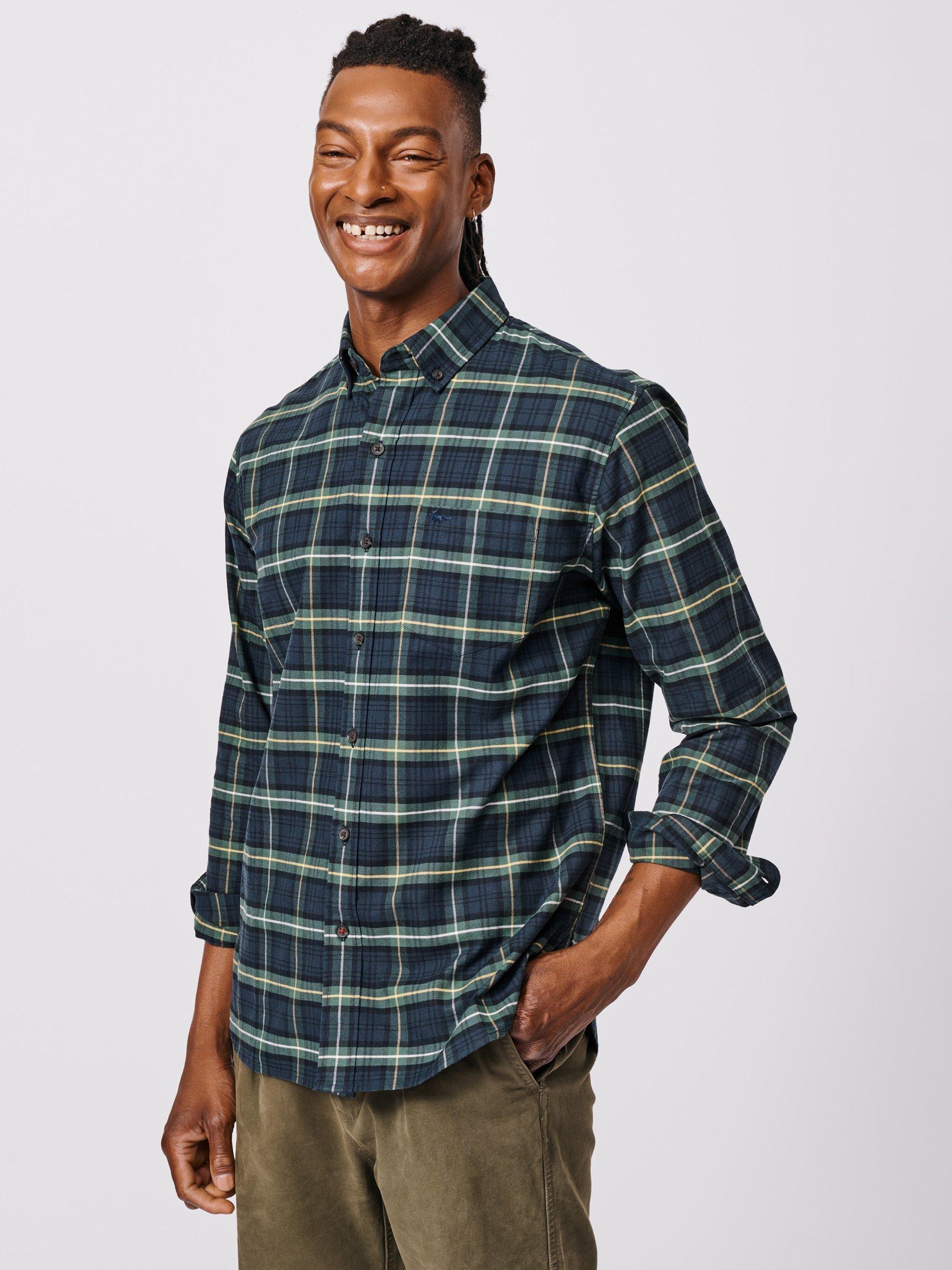 Product image 1 of 6, which shows Aubin Aldridge Check Oxford Shirt, Navy/Multi, M