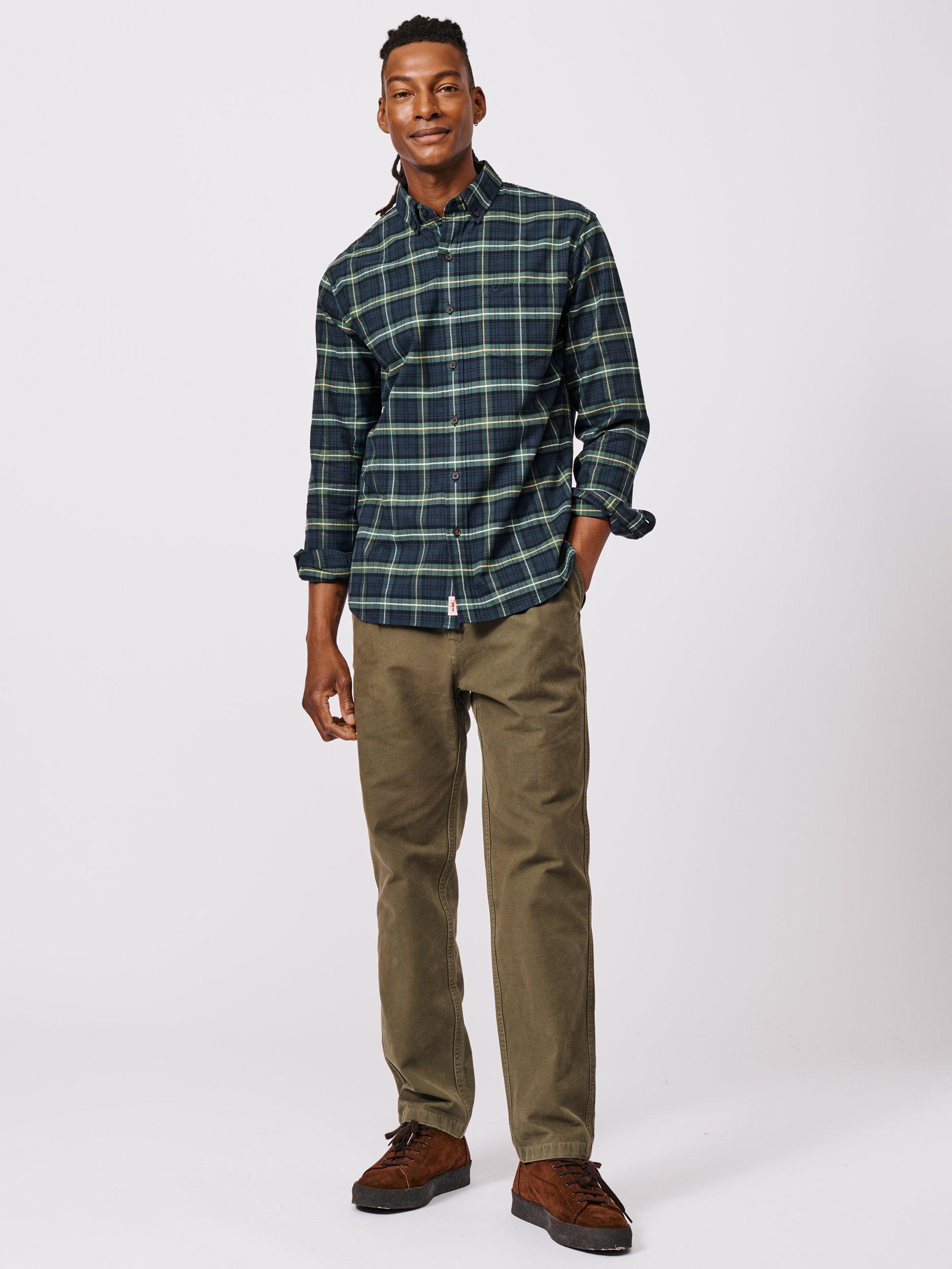 Product image 3 of 6, which shows Aubin Aldridge Check Oxford Shirt, Navy/Multi, M