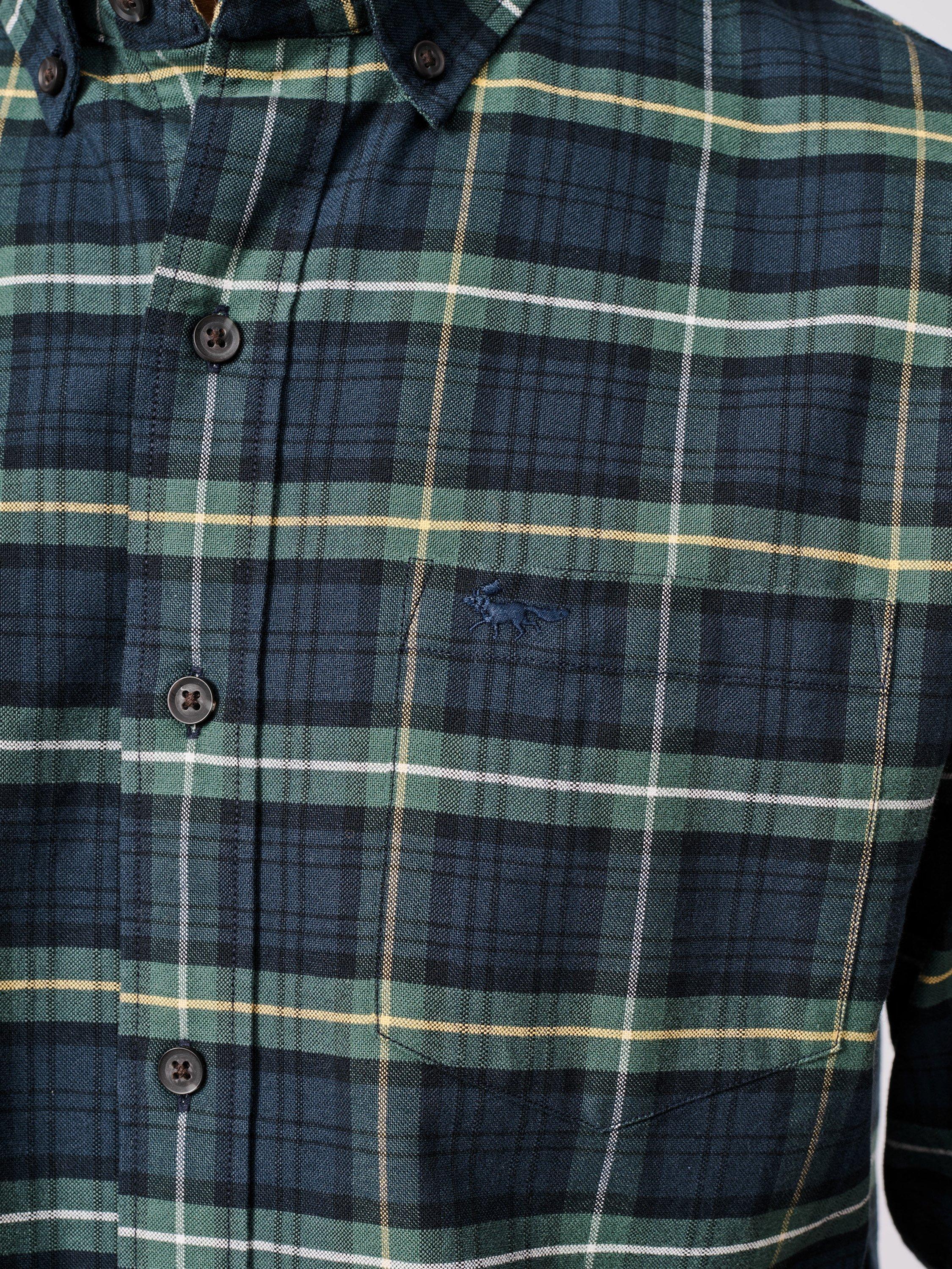 Product image 4 of 6, which shows Aubin Aldridge Check Oxford Shirt, Navy/Multi, M