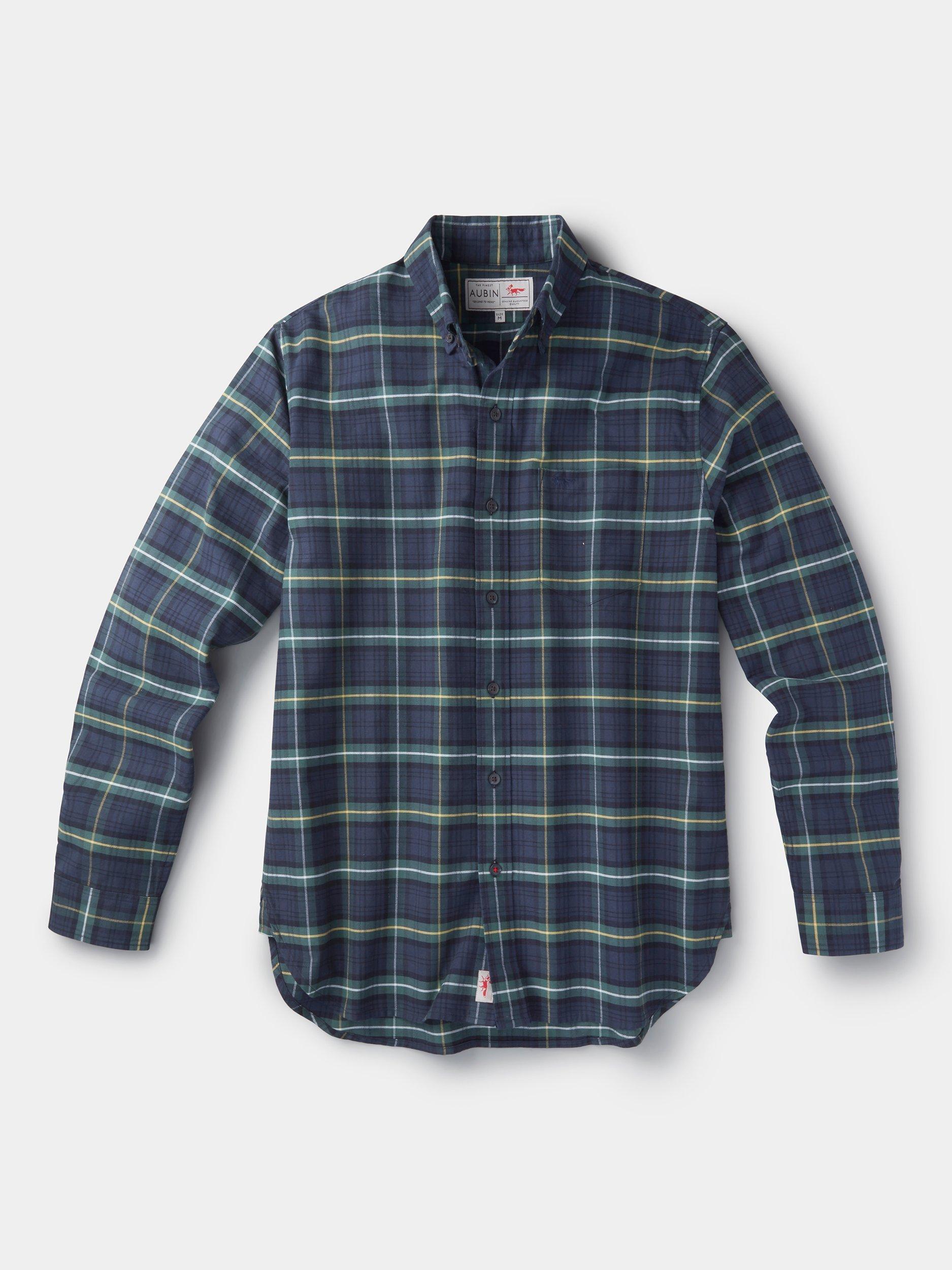 Product image 6 of 6, which shows Aubin Aldridge Check Oxford Shirt, Navy/Multi, M