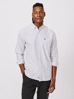 Aubin Aldridge Stripe Oxford Shirt, White/Purple, White/Purple