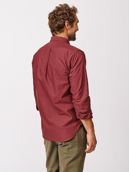 Aubin Aldridge Cotton Oxford Shirt, Port - view 2, Port
