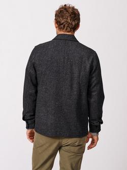 Aubin Bushfield Wool Regular Fit Check Overshirt, Charcoal - view 2, Charcoal