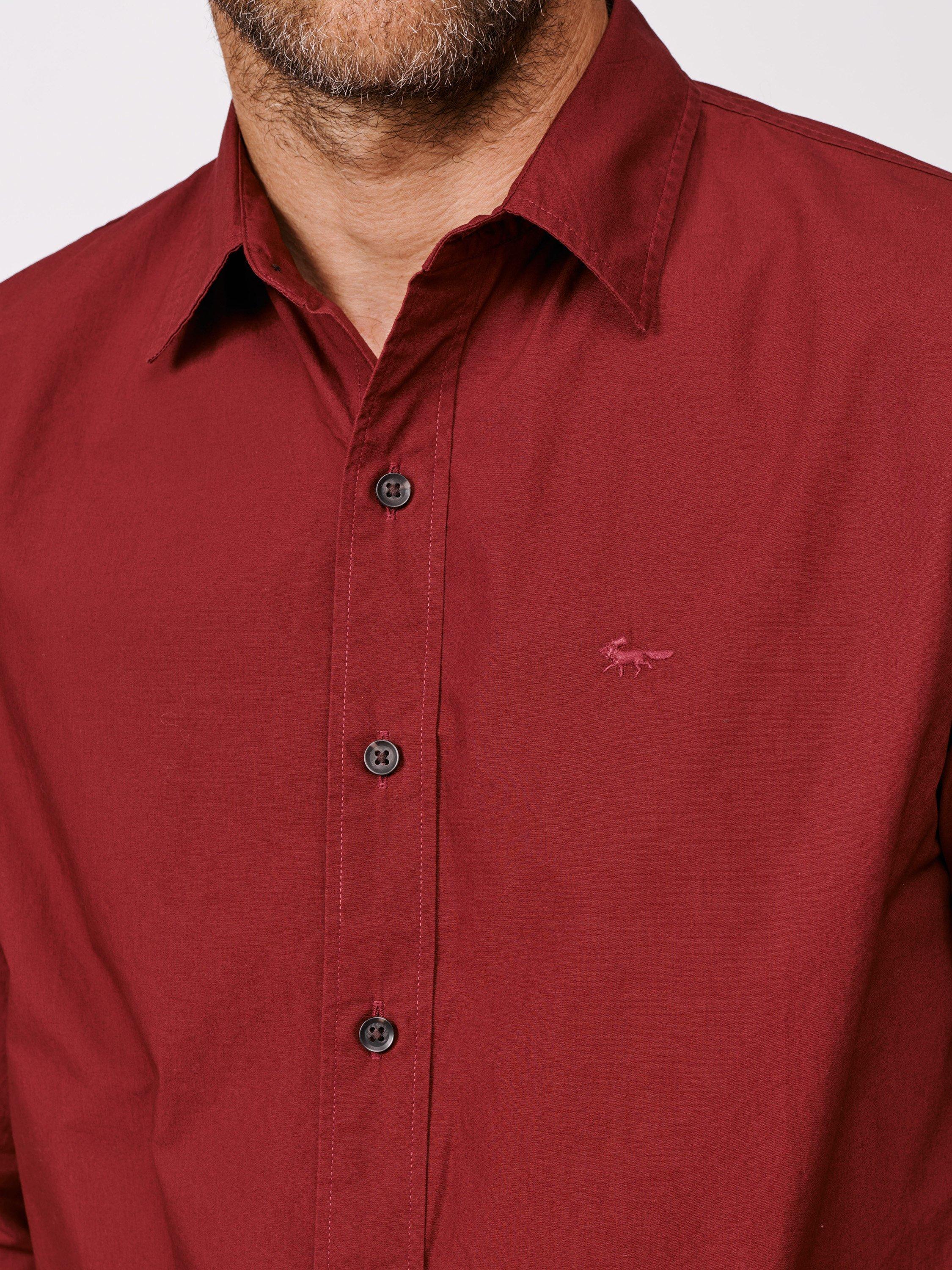 Product image 4 of 6, which shows Aubin Chase Poplin Cotton Regular Fit Shirt, Bordeaux, S