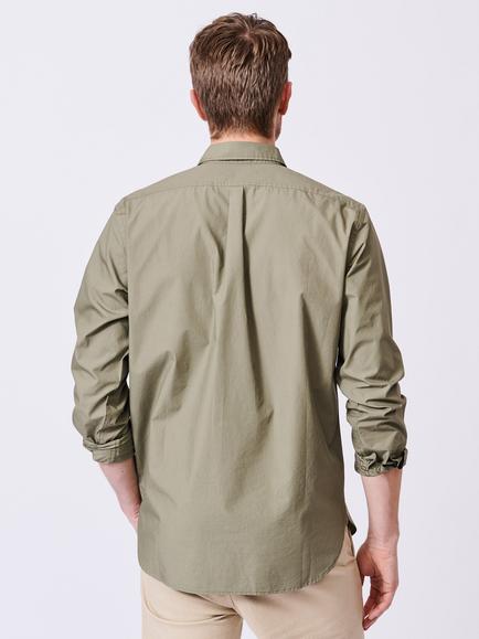 Aubin Chase Poplin Cotton Regular Fit Shirt - view 2, Khaki