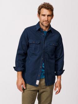 Aubin Dovedale Cotton Overshirt, Navy