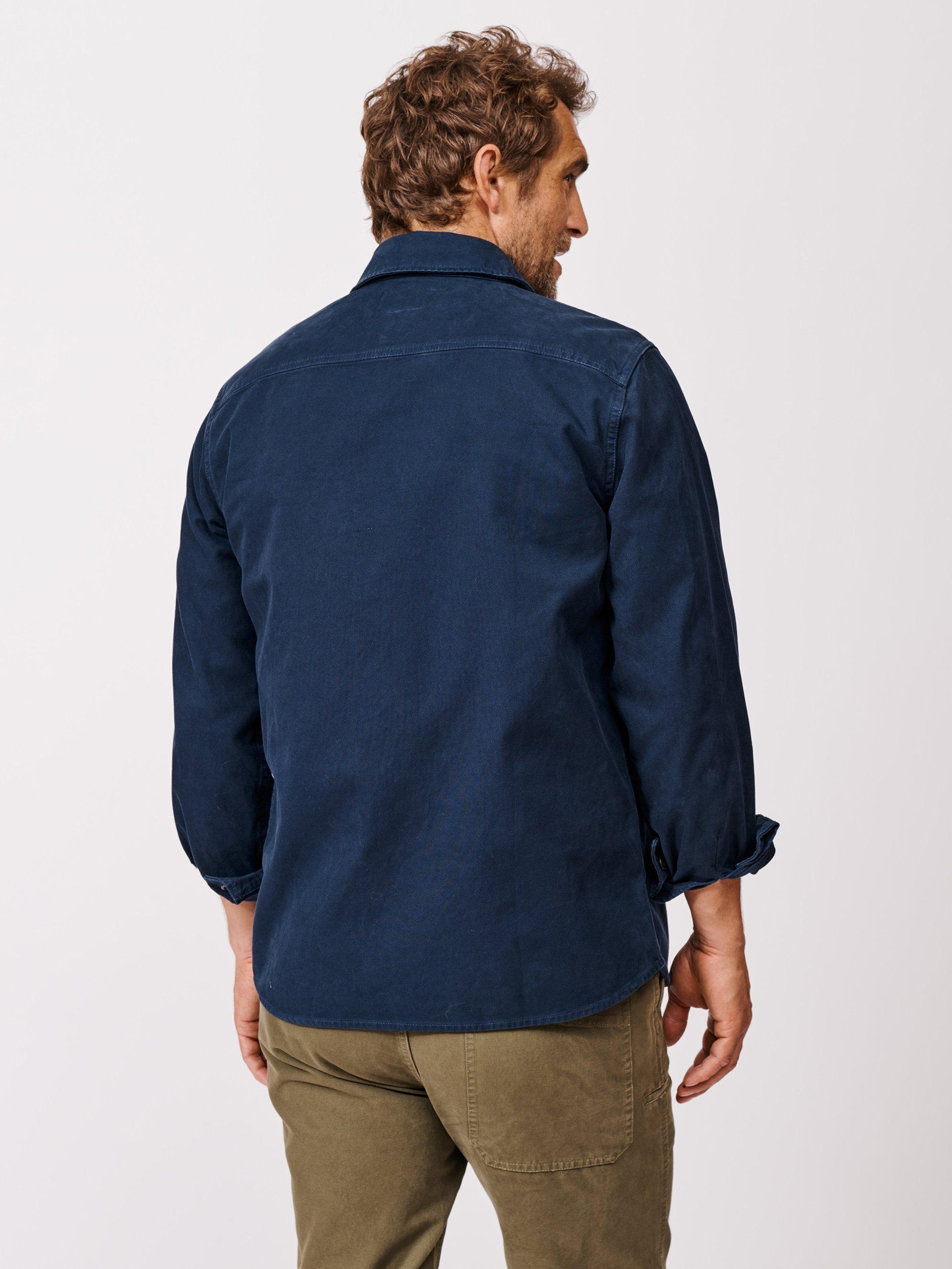 Product image 2 of 6, which shows Aubin Dovedale Cotton Overshirt, Navy, XL