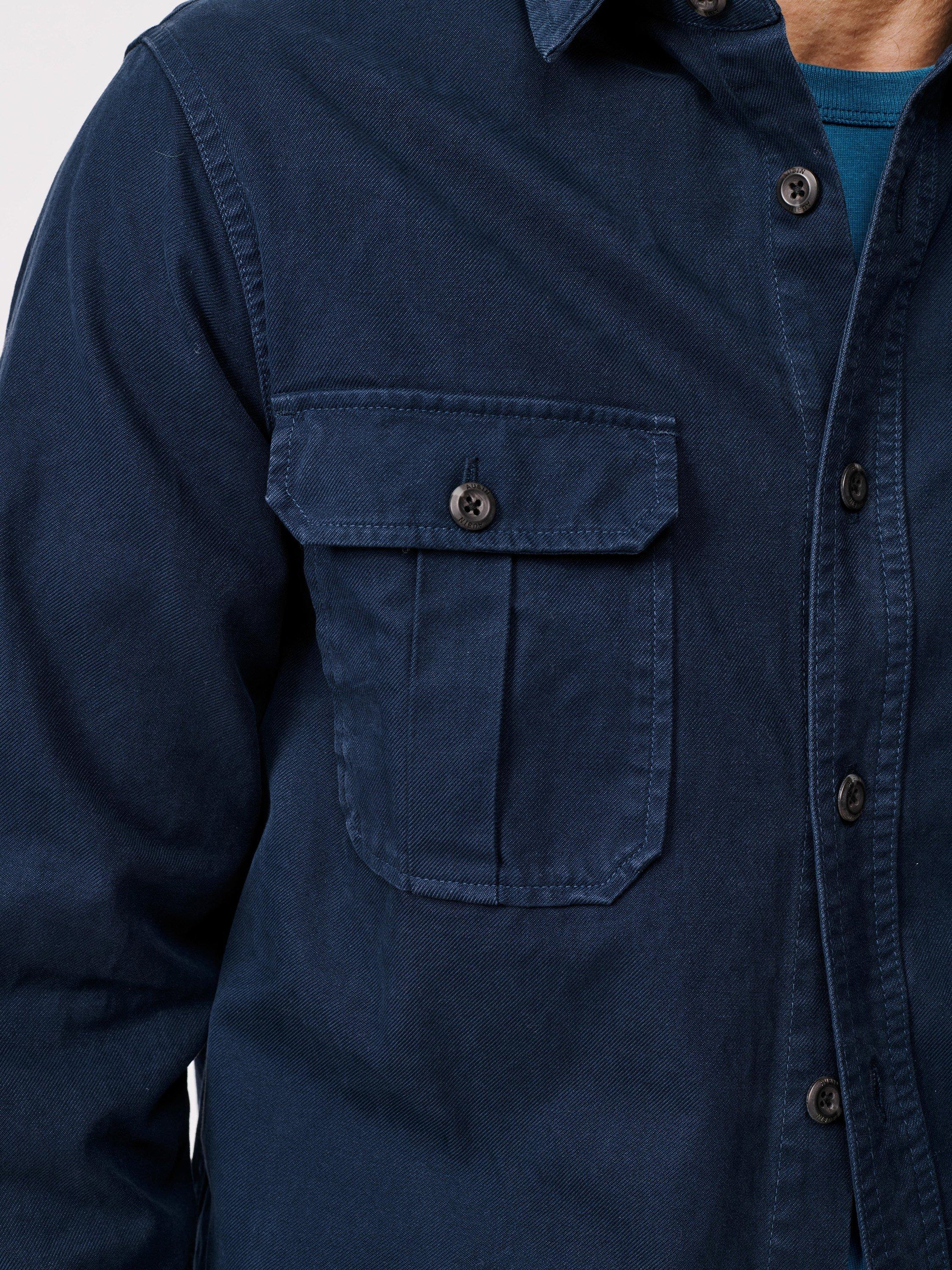 Product image 4 of 6, which shows Aubin Dovedale Cotton Overshirt, Navy, XL