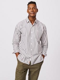 Aubin Gladstone Stripe Poplin Shirt, Navy/Port, Navy/Port