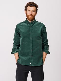 Aubin Haworth Cotton Regular Fit Corduroy Shirt, Dark Green