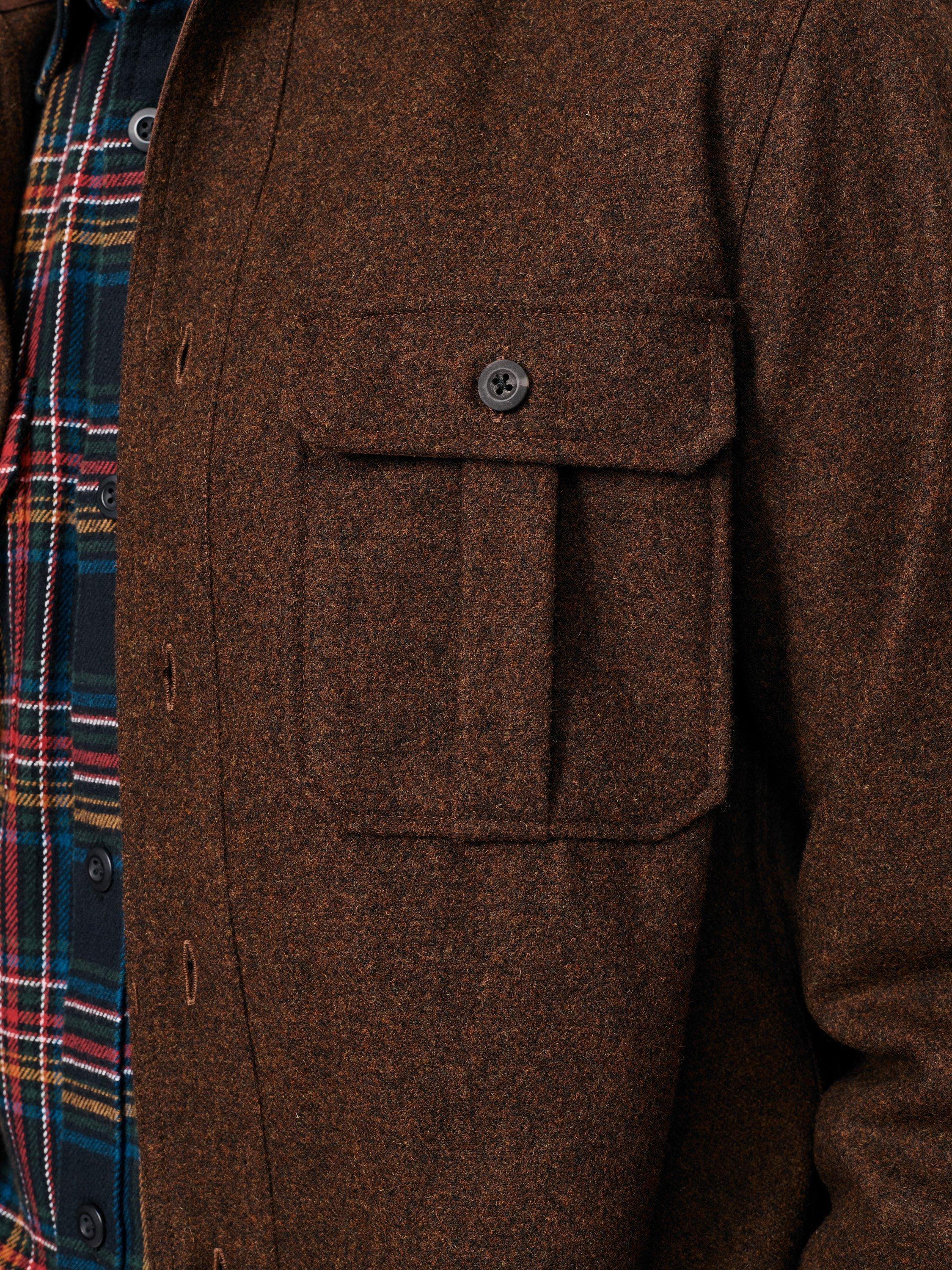 Product image 4 of 5, which shows Aubin Lysaghts Wool Blend Regular Fit Overshirt, Dark Chocolate, XL