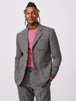 Aubin Mareham Wool Suit Blazer, Grey, Grey