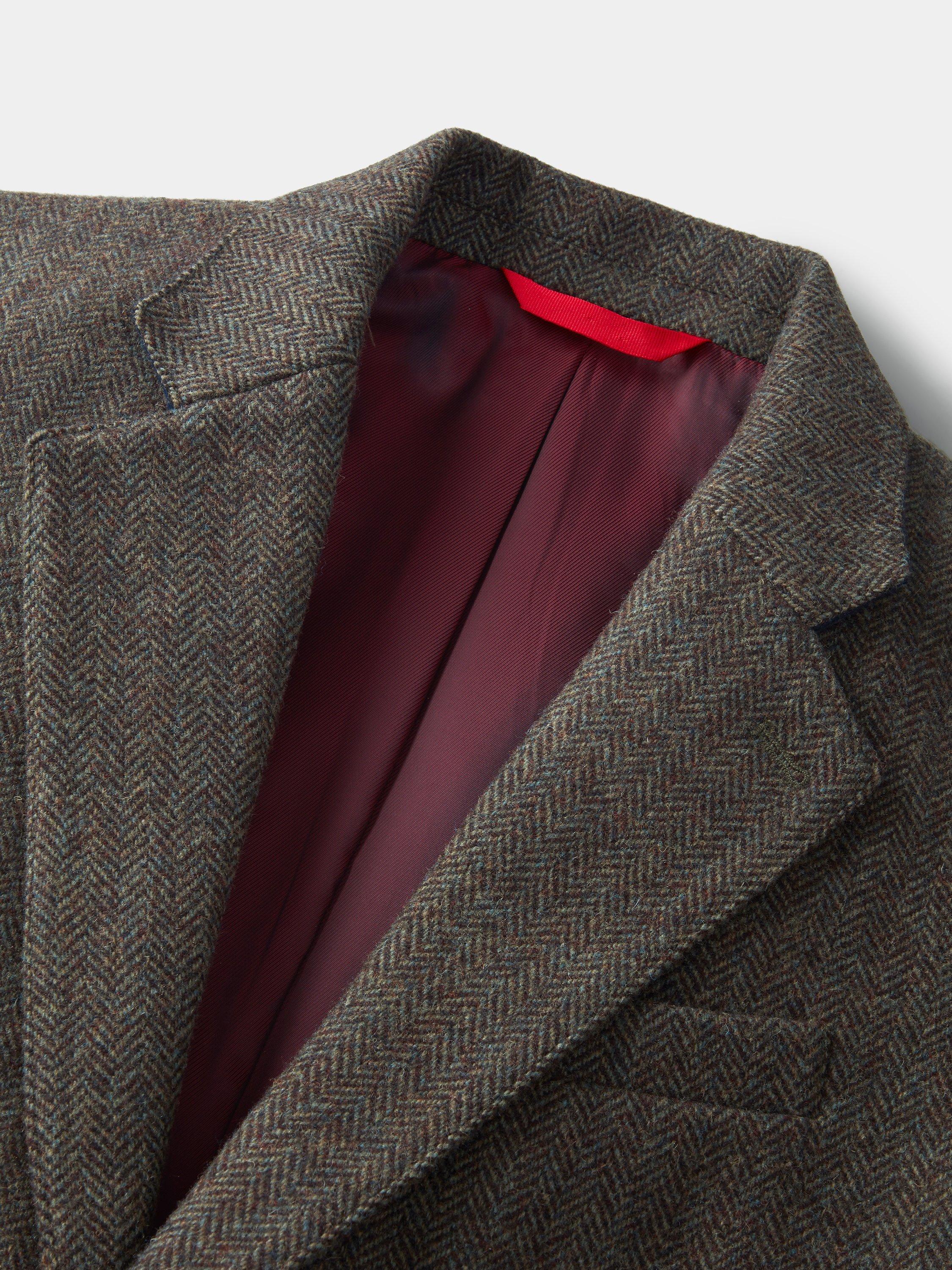Product image 5 of 7, which shows Aubin Pasmore Herringbone Wool Suit Blazer, Green, 38R