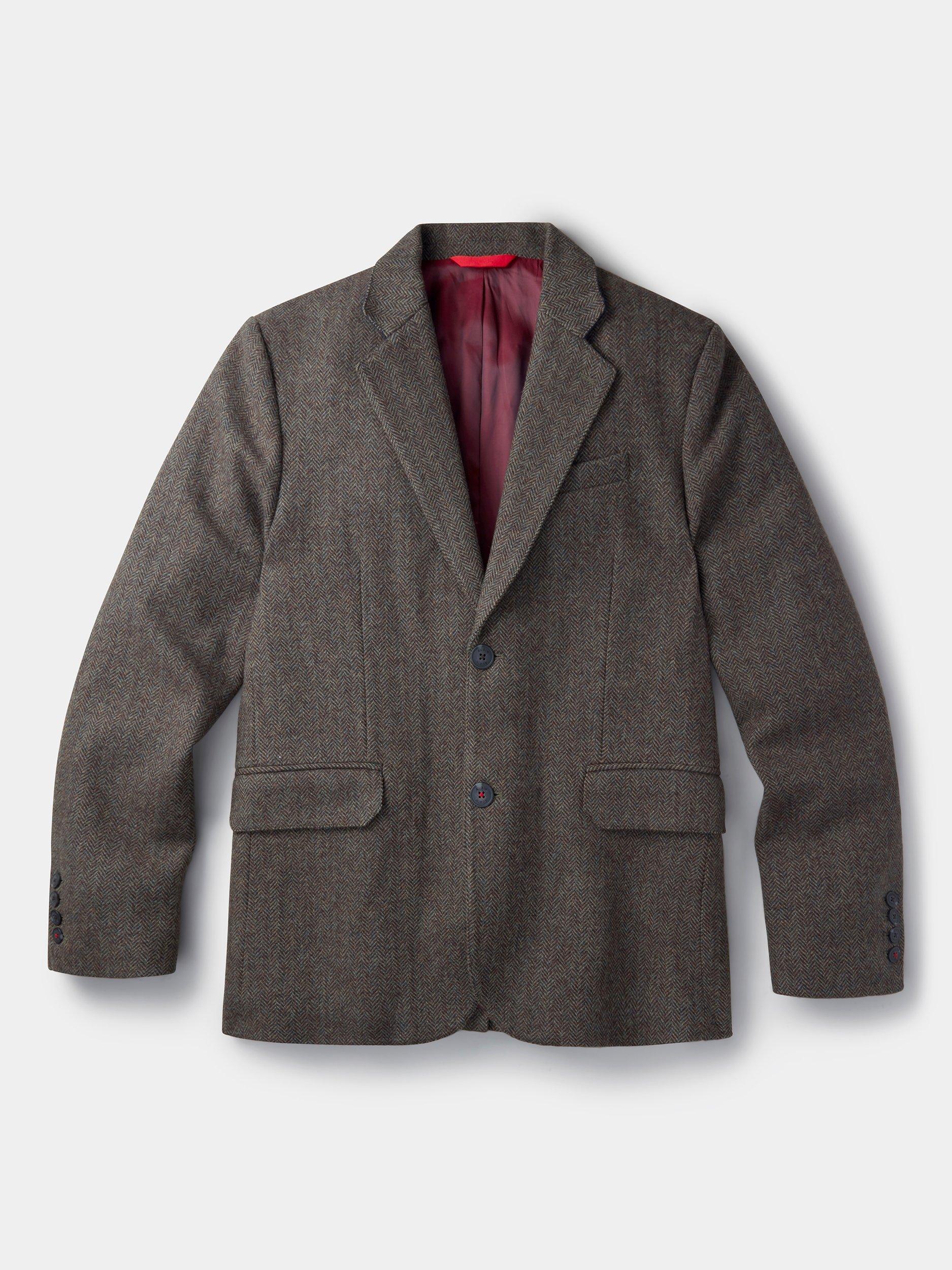 Product image 7 of 7, which shows Aubin Pasmore Herringbone Wool Suit Blazer, Green, 38R