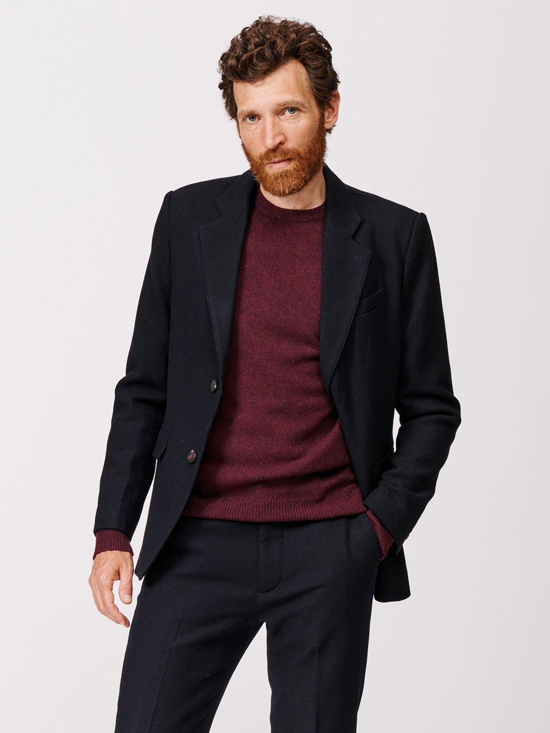 Product image 1 of 7, which shows Aubin Pasmore Wool Suit Blazer, Navy Flannel, 38R