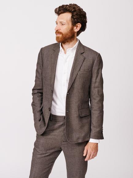Aubin Pasmore Puppy Tooth Wool Suit Blazer, Multi, Multi