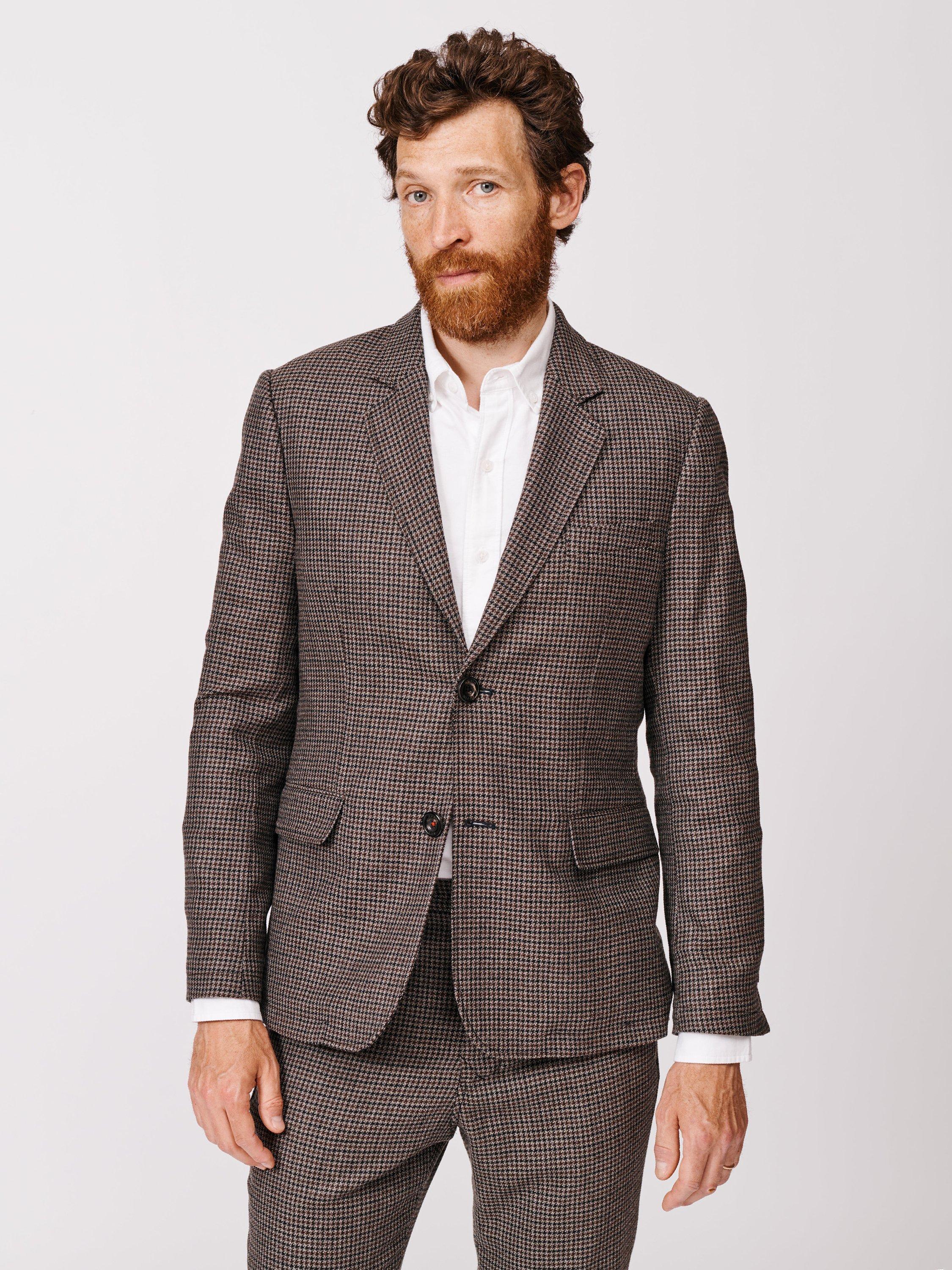 Product image 4 of 8, which shows Aubin Pasmore Puppy Tooth Wool Suit Blazer, Multi, 38R