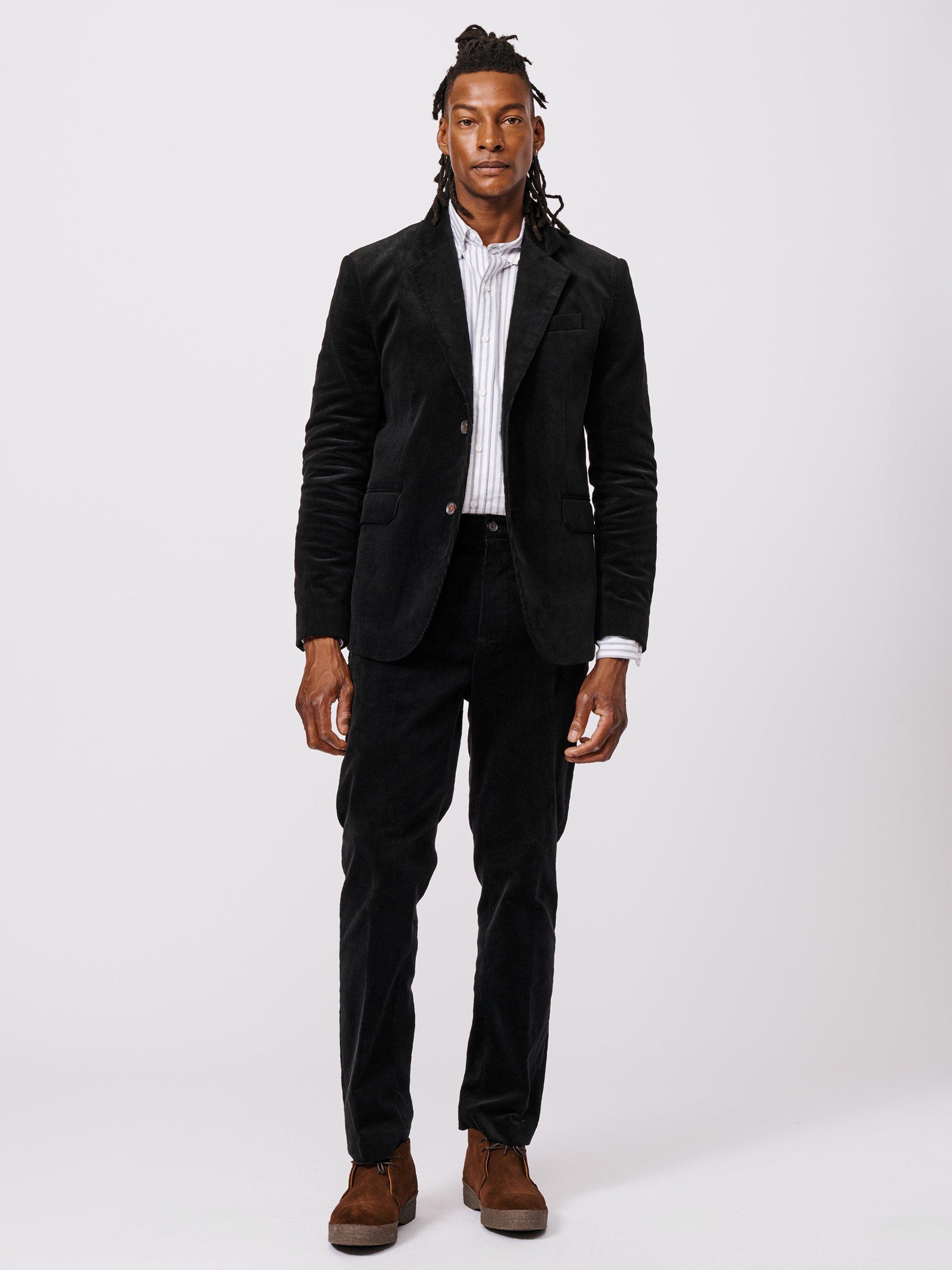 Product image 3 of 8, which shows Aubin Pasmore Corduroy Suit Blazer, Black, 38R