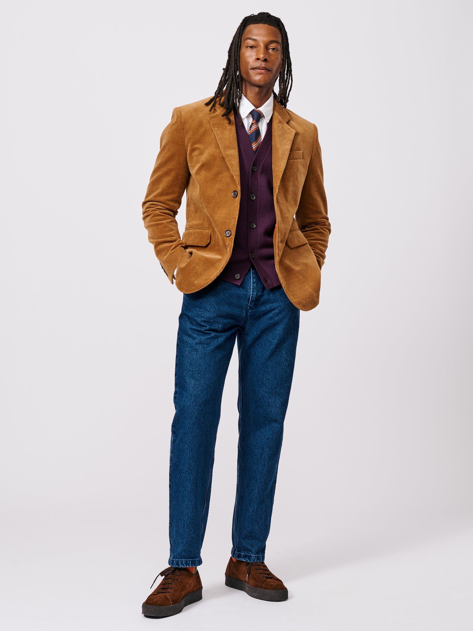 Product image 3 of 7, which shows Aubin Pasmore Corduroy Suit Blazer, Camel, 38R