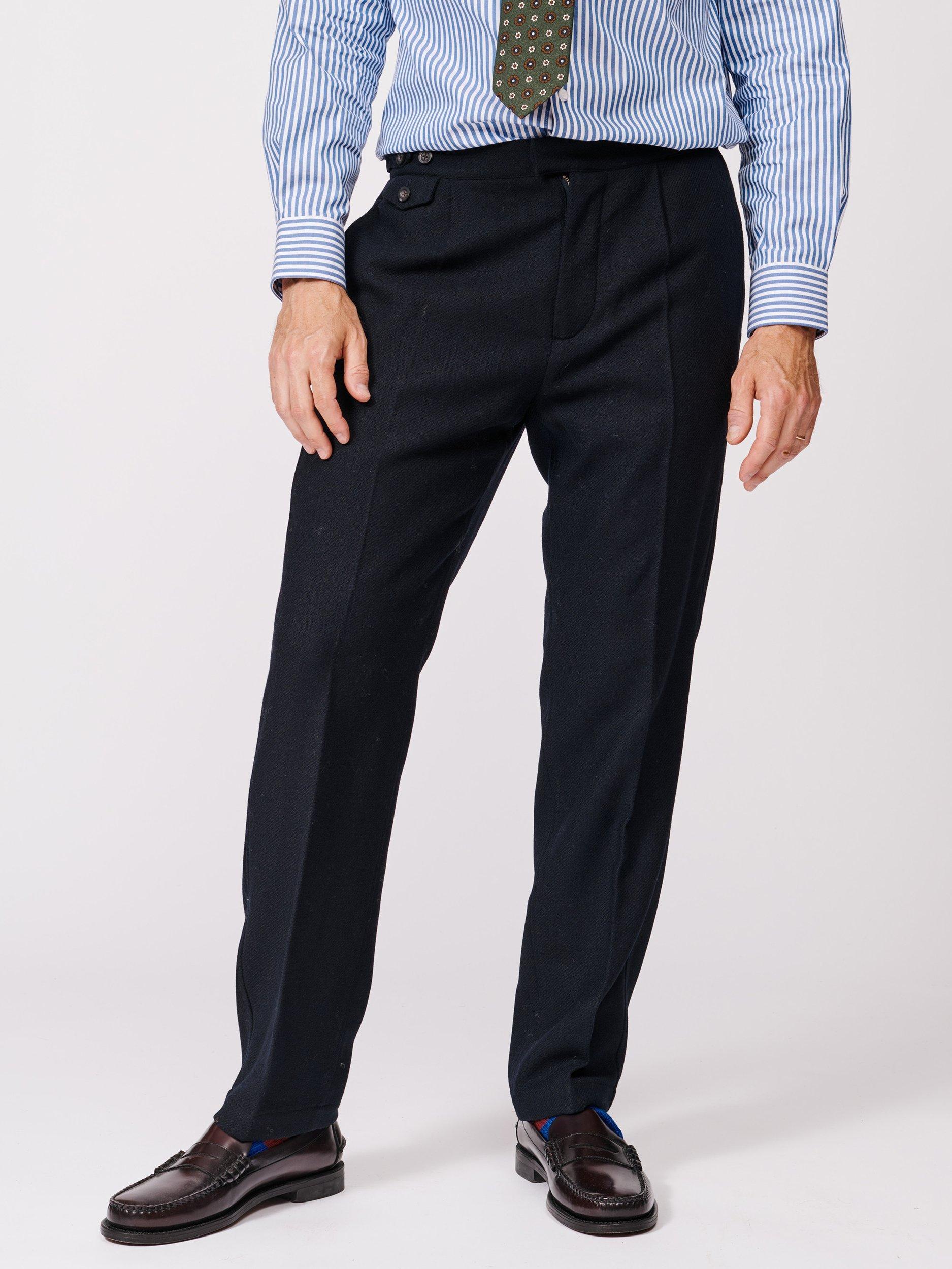 Product image 1 of 7, which shows Aubin Mareham Wool Suit Trousers, Navy, 30R