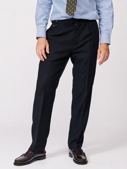 Aubin Mareham Wool Suit Trousers, Navy, Navy